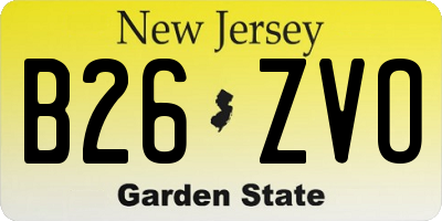 NJ license plate B26ZVO