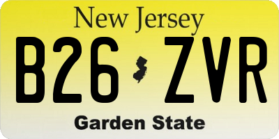 NJ license plate B26ZVR