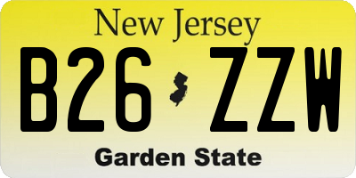NJ license plate B26ZZW