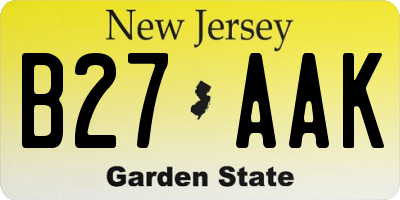 NJ license plate B27AAK