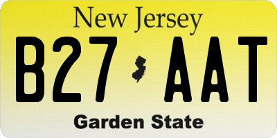 NJ license plate B27AAT