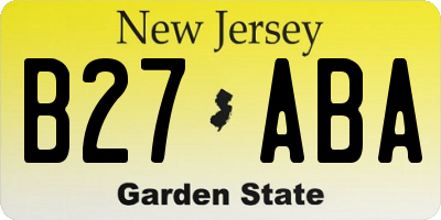 NJ license plate B27ABA