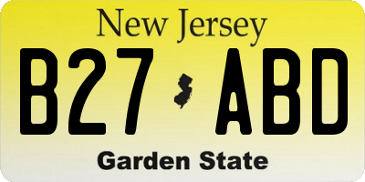 NJ license plate B27ABD