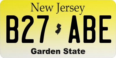 NJ license plate B27ABE