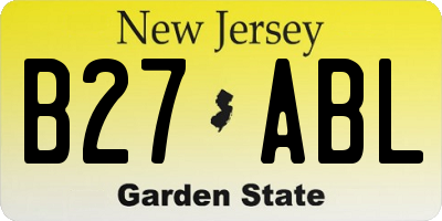 NJ license plate B27ABL