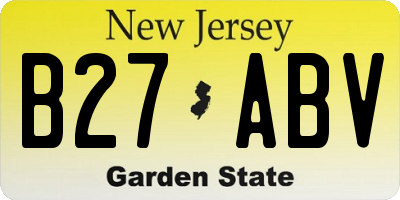 NJ license plate B27ABV
