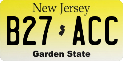 NJ license plate B27ACC
