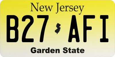 NJ license plate B27AFI