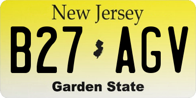 NJ license plate B27AGV