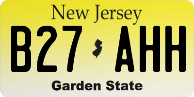 NJ license plate B27AHH