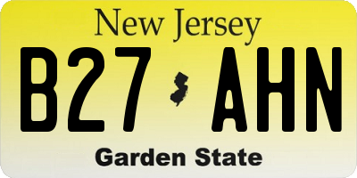 NJ license plate B27AHN