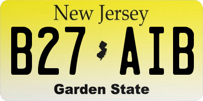 NJ license plate B27AIB