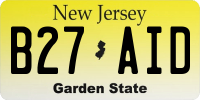 NJ license plate B27AID