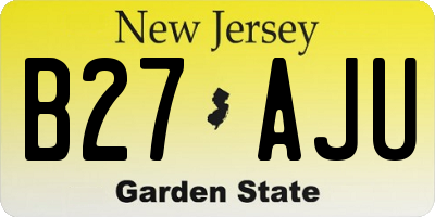 NJ license plate B27AJU