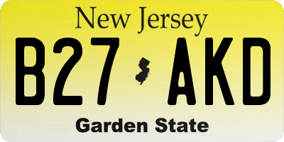 NJ license plate B27AKD