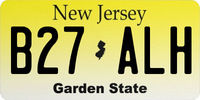 NJ license plate B27ALH