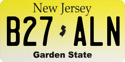 NJ license plate B27ALN