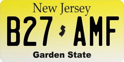 NJ license plate B27AMF