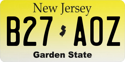 NJ license plate B27AOZ