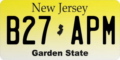 NJ license plate B27APM