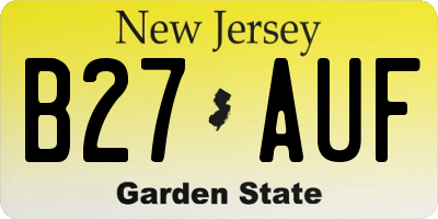 NJ license plate B27AUF