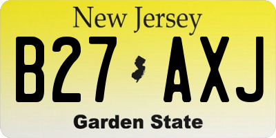 NJ license plate B27AXJ