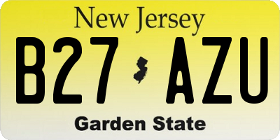 NJ license plate B27AZU