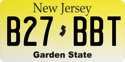 NJ license plate B27BBT