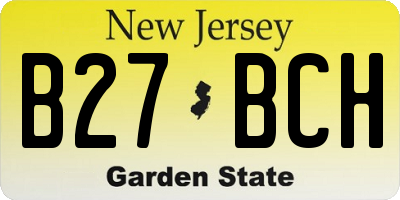 NJ license plate B27BCH