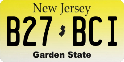 NJ license plate B27BCI