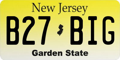 NJ license plate B27BIG