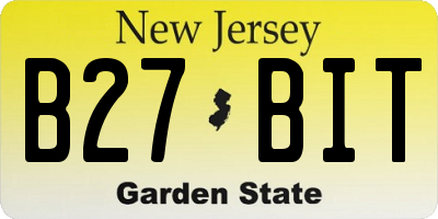 NJ license plate B27BIT