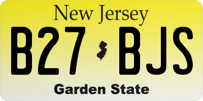 NJ license plate B27BJS