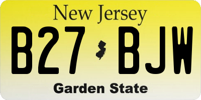 NJ license plate B27BJW