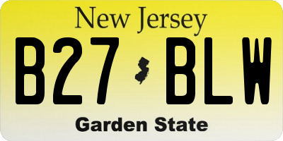 NJ license plate B27BLW