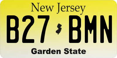 NJ license plate B27BMN