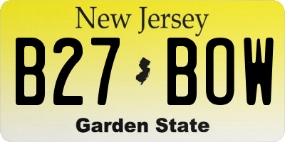 NJ license plate B27BOW