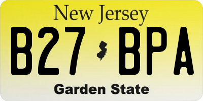 NJ license plate B27BPA
