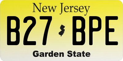 NJ license plate B27BPE