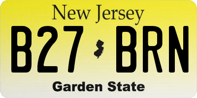 NJ license plate B27BRN