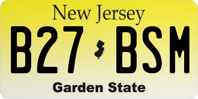 NJ license plate B27BSM