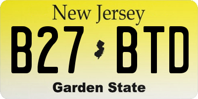 NJ license plate B27BTD