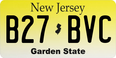 NJ license plate B27BVC
