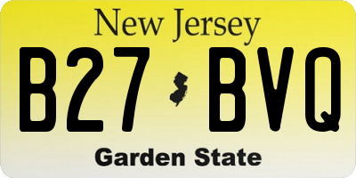 NJ license plate B27BVQ
