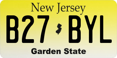 NJ license plate B27BYL