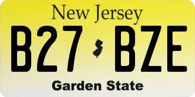 NJ license plate B27BZE