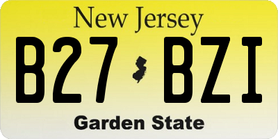 NJ license plate B27BZI
