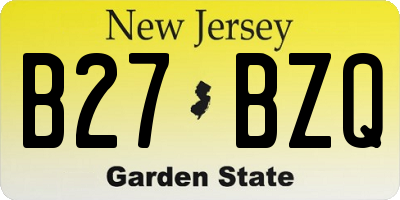 NJ license plate B27BZQ