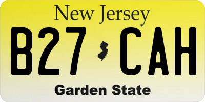 NJ license plate B27CAH