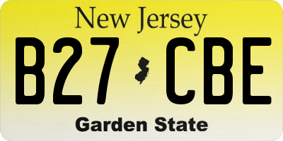 NJ license plate B27CBE